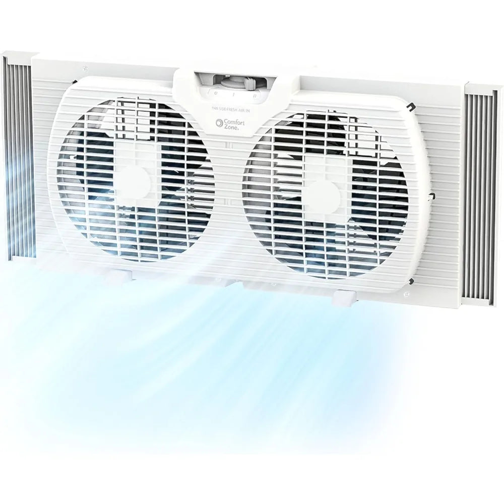 Twin Window Fan with Reversible Airflow Control