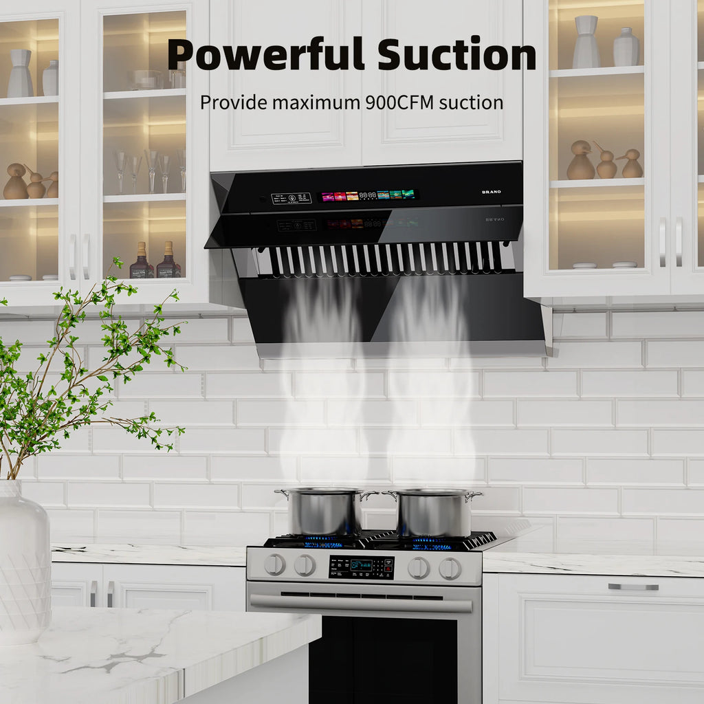 Range Hood 30/36 inch with 900CFM, Voice/Gesture Sensing/Touch Control