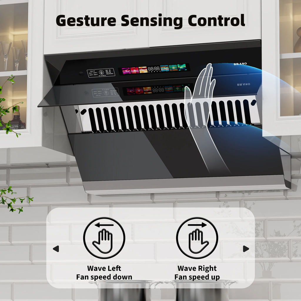 Range Hood 30/36 inch with 900CFM, Voice/Gesture Sensing/Touch Control