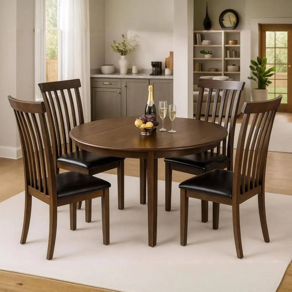 Solid Wood 5-piece Foldable Cutlery Set, Medieval Modern