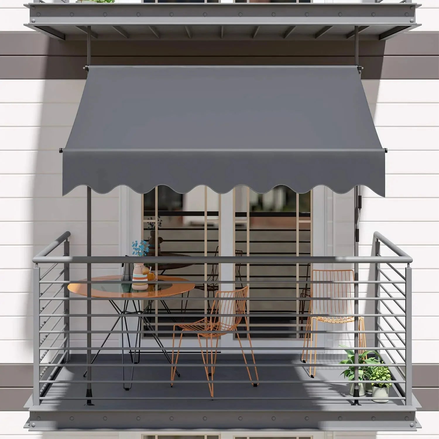 Awning Balcony Patio Retractable Awning UV50+ Sun Shade Awning